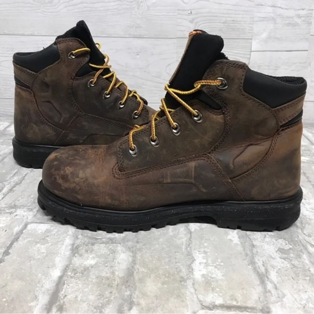 Timberland Size 9.5 Brown Pro Series 24/7 6 In Steel Toe Boots Very Lightly Used